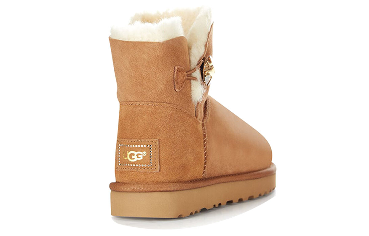Женские UGG Button Bling (коричневые) — фото 4