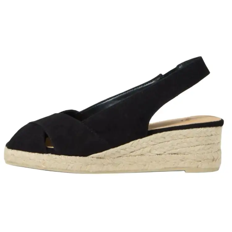 Castañer Sheepskin Fashion Wedge Heel High Heels Women's Black