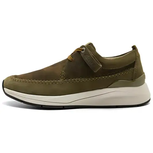 Clarks Cow Split Leather Low top Casual Shoes Men's Green