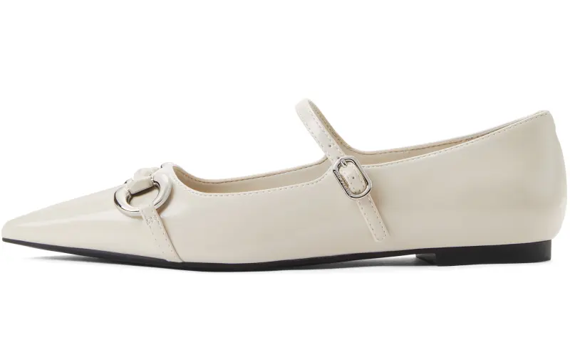 CHARLES&KEITH Small Ck Pu Flat Mary Jane Shoes 1CM Women's Multicolor