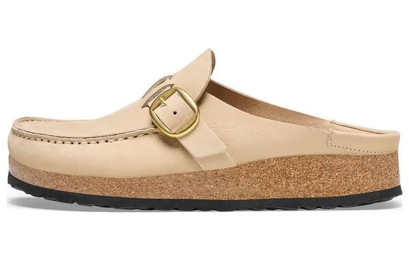 Birkenstock Nubuck Closed Toe Slippers Women's Beige Narrow