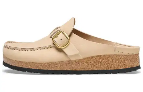 Birkenstock Nubuck Closed Toe Slippers Women's Beige Narrow