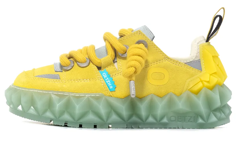 OETZI Cow Suede Low top Skateboard Shoes Women's Yellow