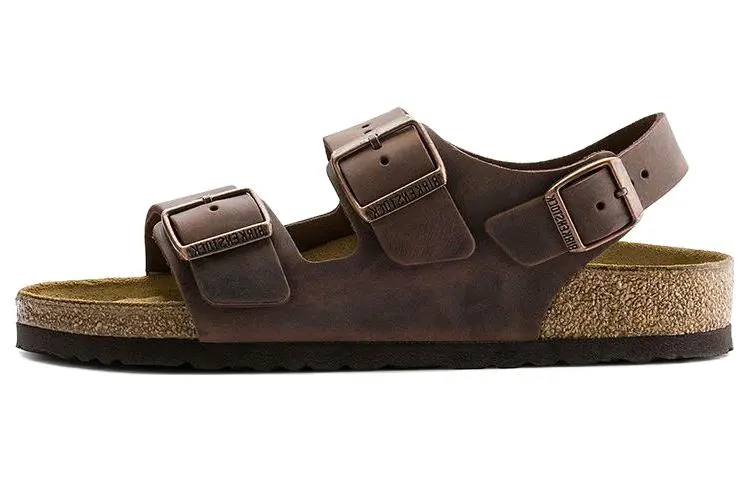Birkenstock Leather Beach Sandals Unisex Brown Regular