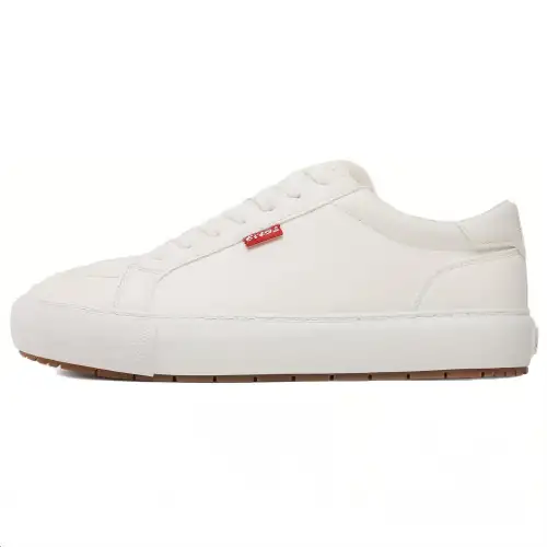 Levis Cushioning, Wear Resistant Low top Skateboard Shoes Men's White