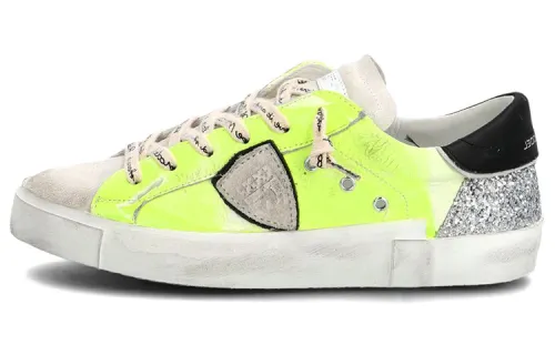 PHILIPPE MODEL Skateboard Shoes Women's Low Top Green Silver