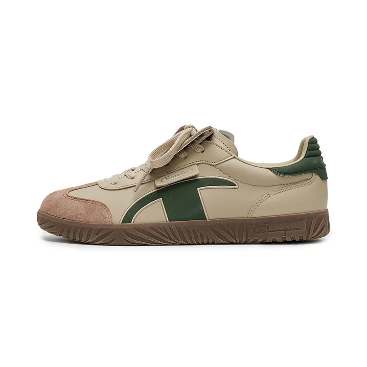 Champion T Trainers German Army Style Low top Skateboard Shoes Men's Sand Stone/Olive Green