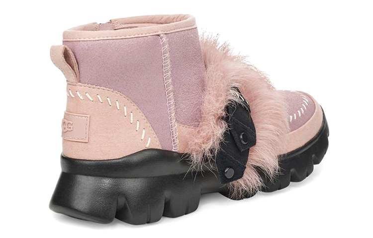 Женские сапоги UGG Fluff Punk Ankle Boot (розовые) — фото 3