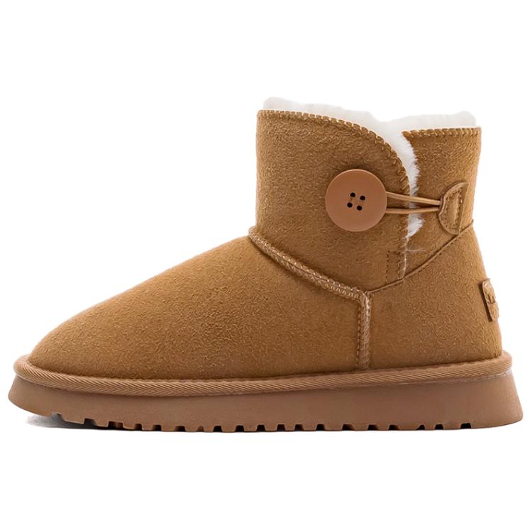 La Chapelle Suede Thermal Height Increasing Fleece lined Short Mid Calf Snow Boots Women's
