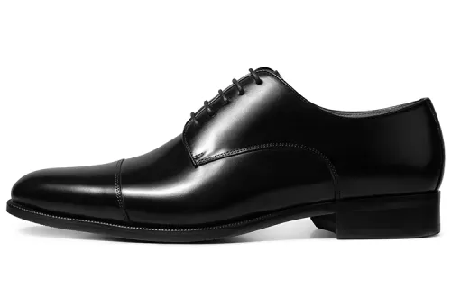 THOM WILLS British style calfskin derby shoes, business versatile, formal leather shoes, men's black