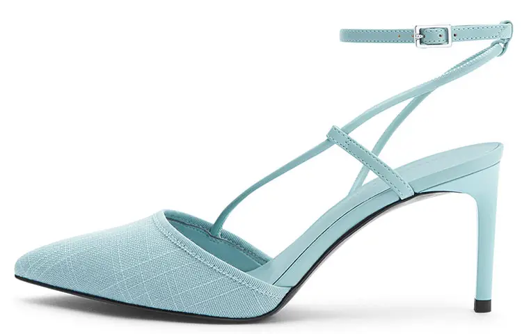 CHARLES&KEITH High Heels Women's Low Top Light Blue