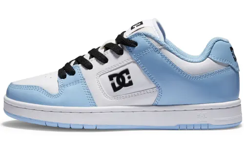 DC Shoes Manteca 4 Patent Leather Low top Skateboard Shoes Women's White Blue