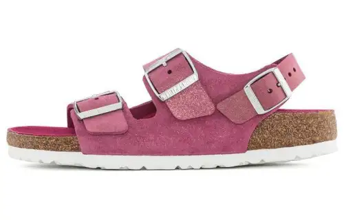 Birkenstock Suede Beach Sandals Women's Fuchsia Narrow