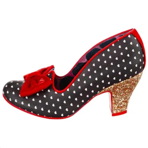 IRREGULAR CHOICE Chunky Heel High Heels Women's Black Red
