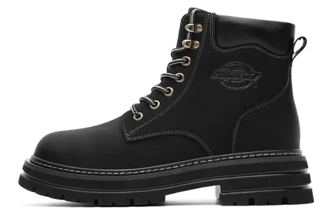 Dickies Leather Thermal Abrasion Resistant Short Outdoor Boots Men's Black