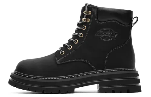 Dickies Leather Thermal Abrasion Resistant Short Outdoor Boots Men's Black