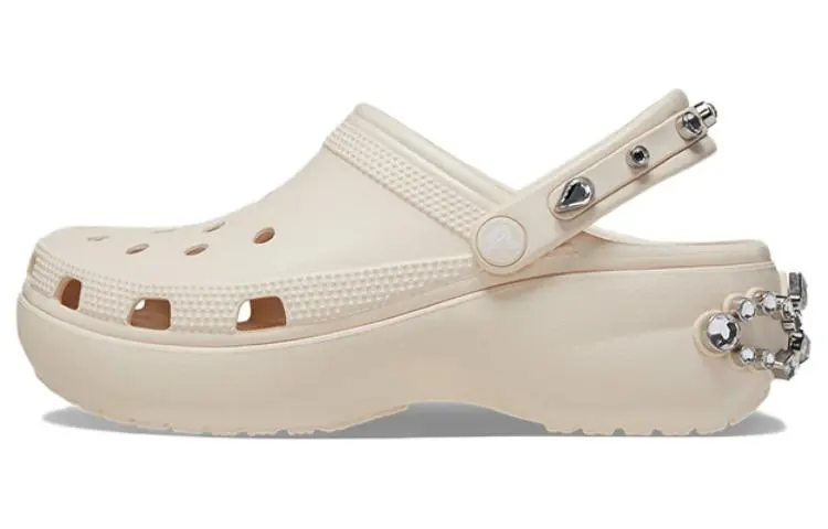 Crocs Classic Platform Tiara Clogs 'Beige' Women's