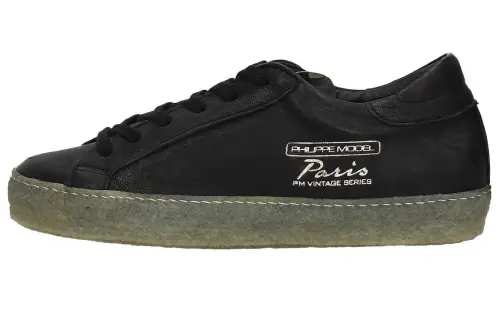 PHILIPPE MODEL Leather Stylish Skateboarding Shoes Women's Black