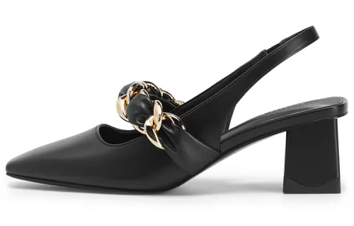 CHARLES&KEITH Pu Chunky Heel High Heels Women's
