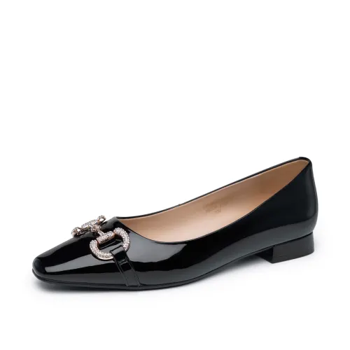 Chrisdien Deny Cow Leather Casual Shoes 1.5cm Women's Black
