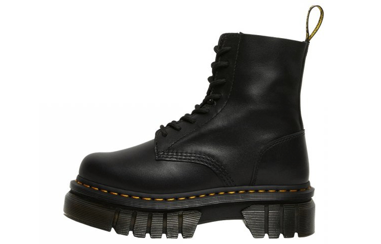 Dr.Martens Martin Audrick leather thick sole comfortable short Martin boots unisex carbon black