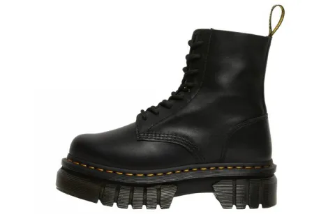 Dr.Martens Audrick Leather Short Combat Boots Unisex Carbon Black