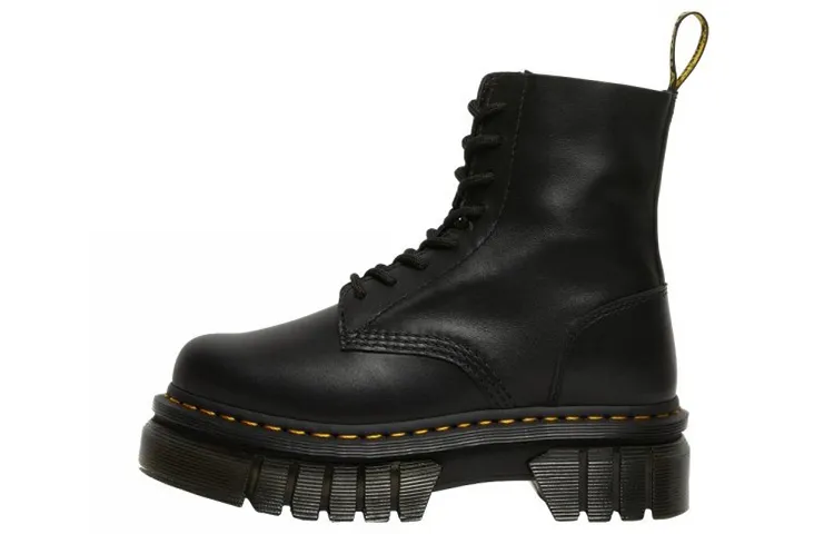 Dr.Martens Audrick Leather Short Combat Boots Unisex Carbon Black