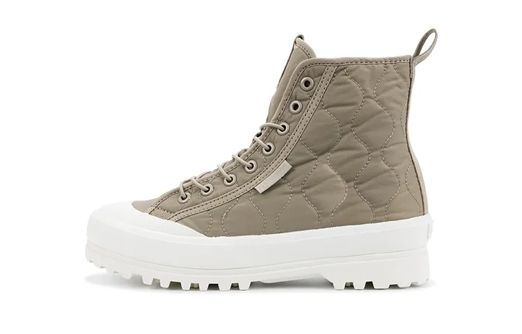 SUPERGA Polyester Short Combat Boots Women's Matcha
