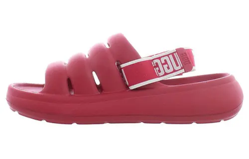 UGG Leather Beach Sandals Women's Rose Red