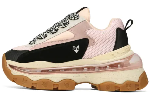 Naked Wolfe Strike Textile, Leather Low top Sports Casual Shoes Women's Pink Black