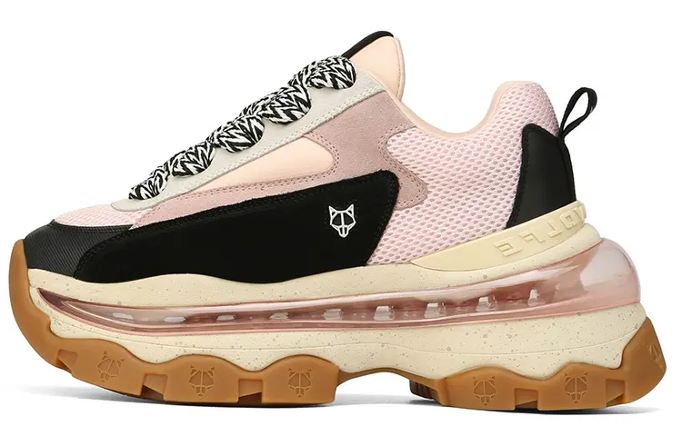 Naked Wolfe Strike Textile, Leather Low top Sports Casual Shoes Women's Pink Black