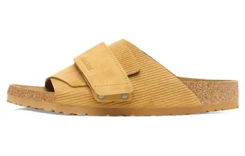 Birkenstock Suede Slide Slippers Unisex Cork Brown Narrow