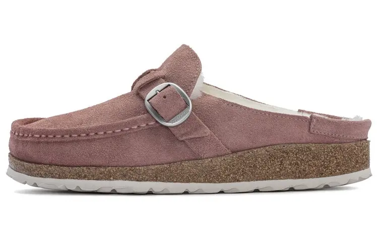 Birkenstock Suede Closed Toe Slippers Women's Pink Regular