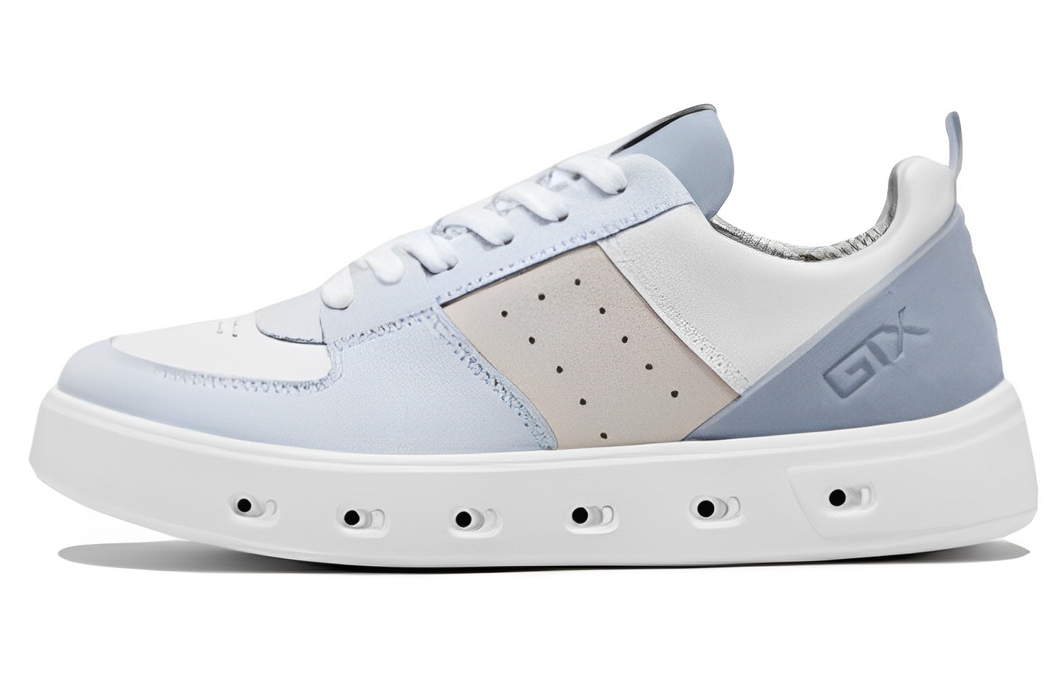 Ecco Street 720 Series Top Grain Cow Leather Low top Stylish Skateboarding Shoes Women's Sky Blue