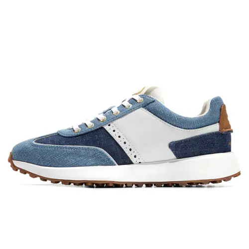 COLE HAAN Textile, Top Grain Cow Leather Cushioning Abrasion Resistant Lightweight Low top Casual Shoes Women's Blue