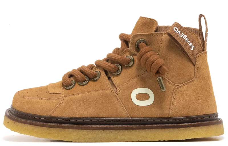 OETZI Cow Split Leather Slip Resistant High top Skateboard Shoes