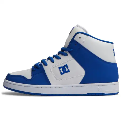 DC Shoes MANTECA 4 HI Leather High top Skateboard Shoes Men's White Blue
