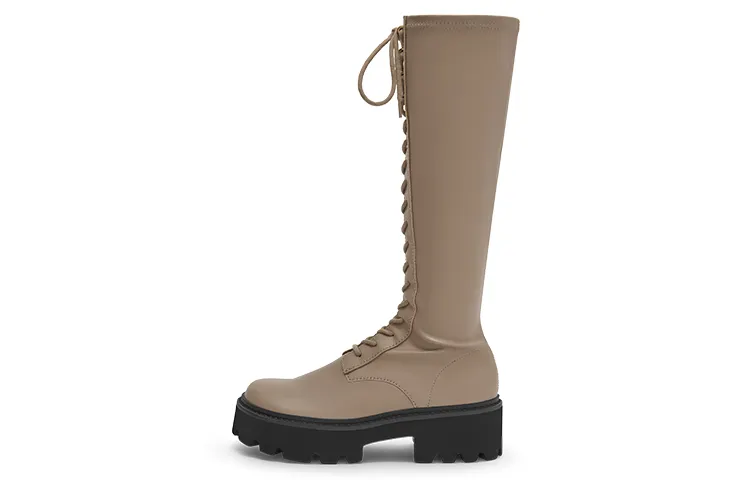 CHARLES&KEITH Pu Knee high Boots Women's Taupe