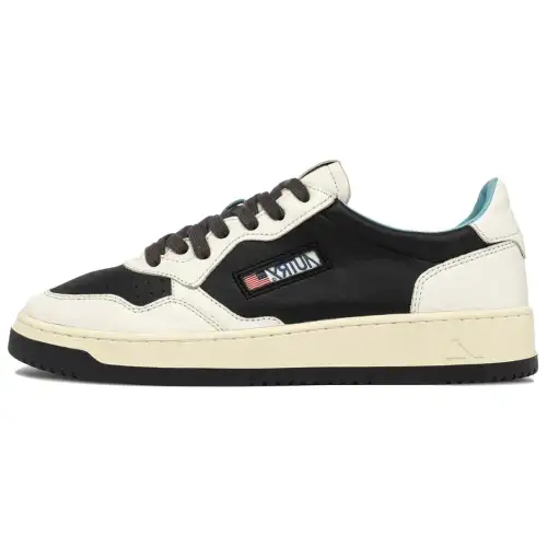 AUTRY Medalist Leather Low top Skateboard Shoes Men's Beige Black