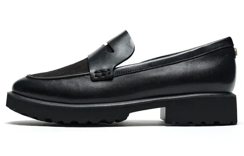 COLE HAAN Top Grain Cow Leather Casual Shoes Women's Black