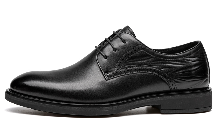 LEAVELAND Maple Leaf First Layer Cowhide British Carved Formal Leather Shoes Men's Black