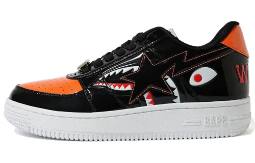 BAPE A BATHING APE Bape Sta Low Mad Shark Black Orange