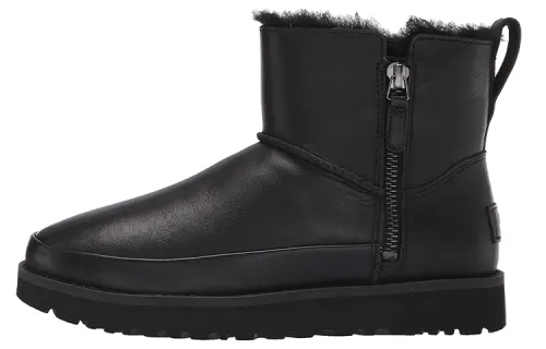 UGG Classic Zip Mini Snow Boots Black Women's