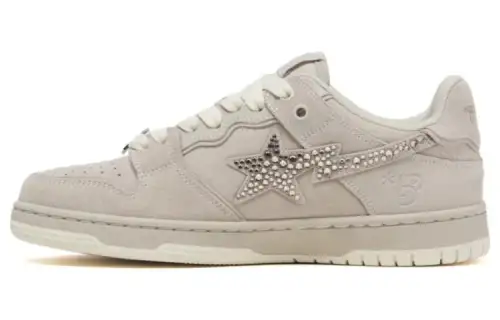 BAPY x A BATHING APE STA Suede Low top Skateboard Shoes Women's Gray