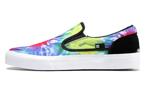 DC Shoes Abrasion Resistant Breathable Low top Canvas Shoes Unisex Red Green