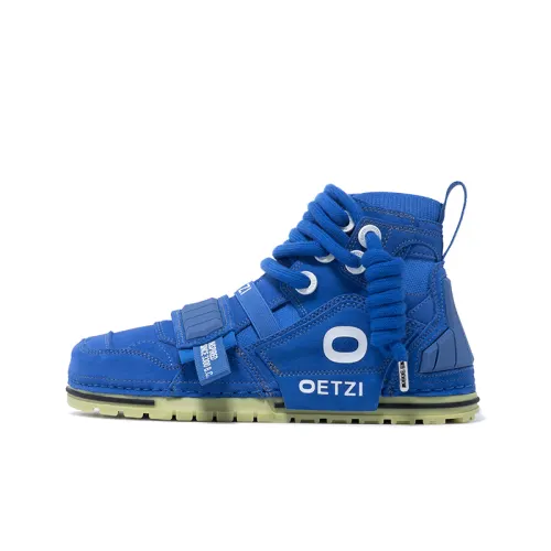 OETZI Skateboard Shoes Men's High Top Blue