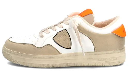 PHILIPPE MODEL Skateboard Shoes Men's Low Top White Brown Orange