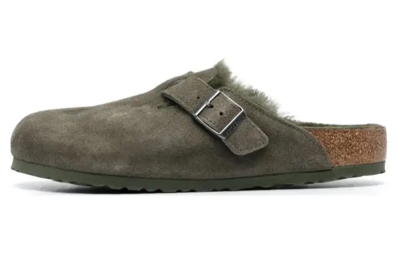 Birkenstock BOSTON Closed Toe Slippers Men's Gray Green