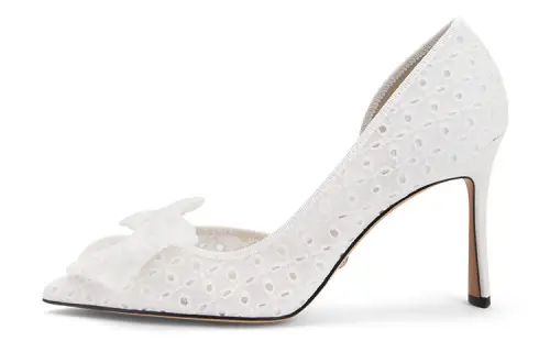 CHARLES&KEITH Fabric Slim Heel High Heels 8.8cm Women's White