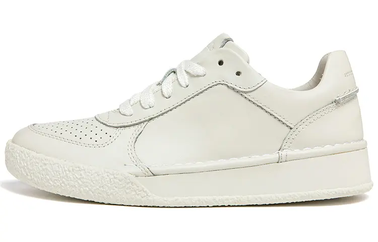 Clarks Cow Leather Stylish Skateboarding Shoes Women's White